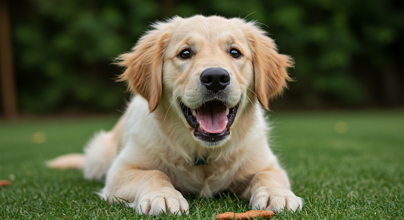 Happy Dog with Puppy Bites